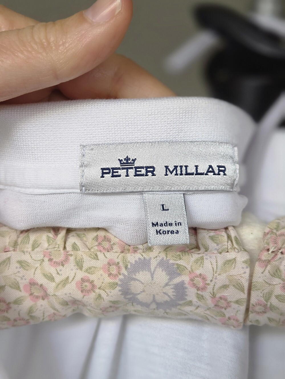 Peter Millar White Jersey Cotton Polo with Oregon Ducks Logo - Picture 5 of 7